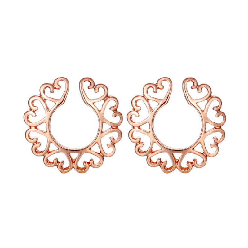 Heart shape non-hole fake nipple ring