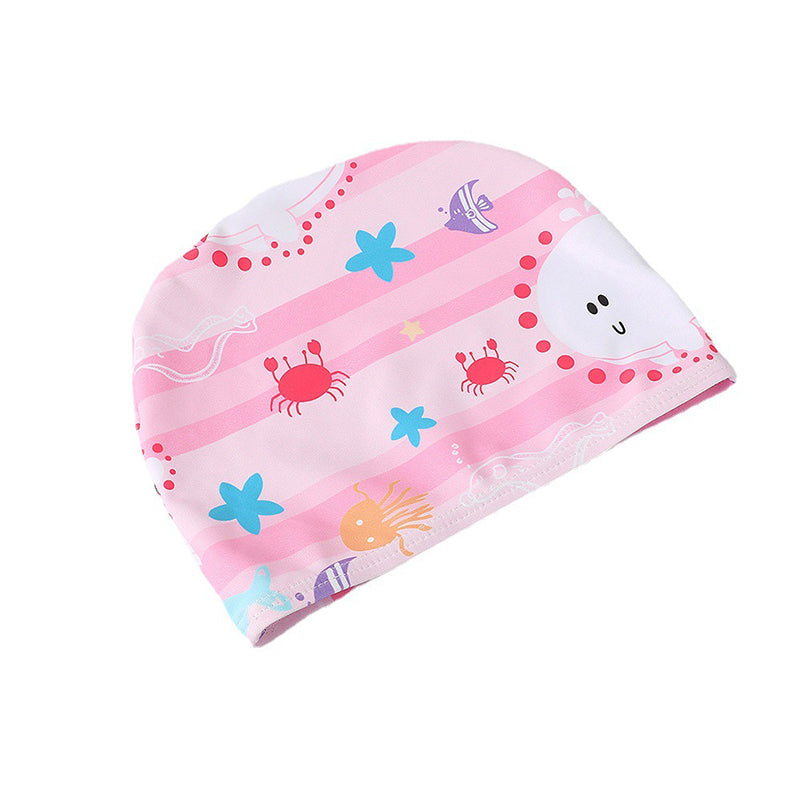 Cartoon floating swimsuit and matching swim cap