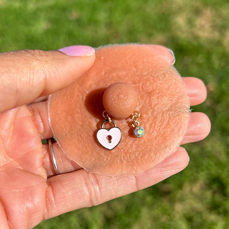 Pink heart shaped nipple clamps