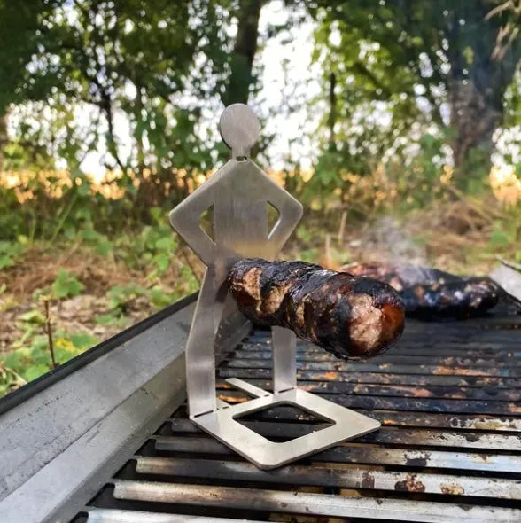 Funny guy barbecue sausage rack