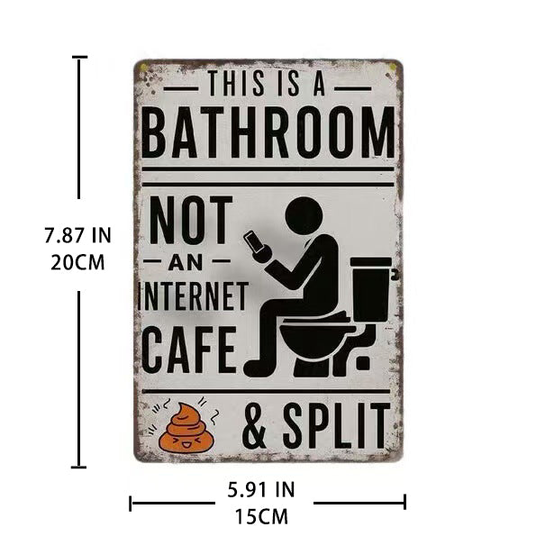 Humorous Bathroom Metal Wall Sticker