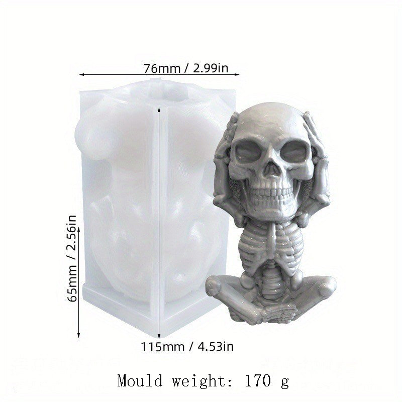 Skull scented candle silicone mold