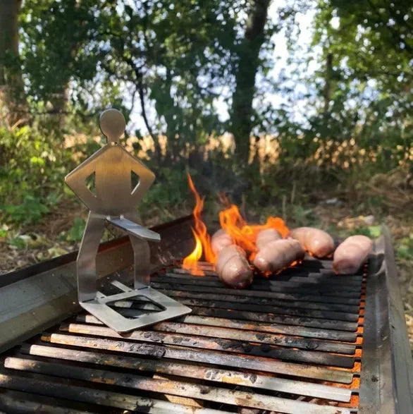 Funny guy barbecue sausage rack