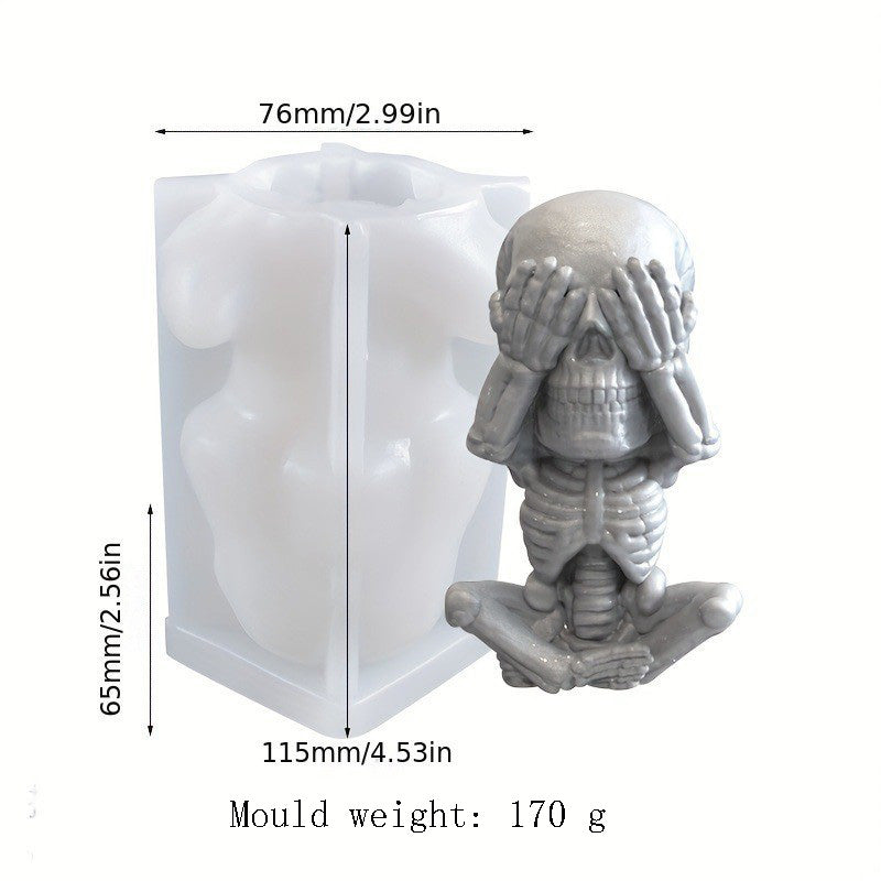 Skull scented candle silicone mold