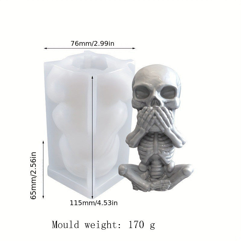 Skull scented candle silicone mold