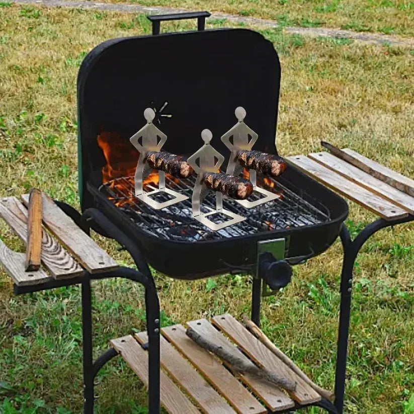 Funny guy barbecue sausage rack