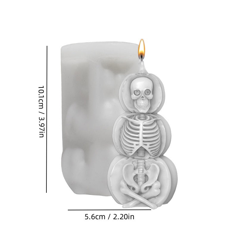 Skull scented candle silicone mold