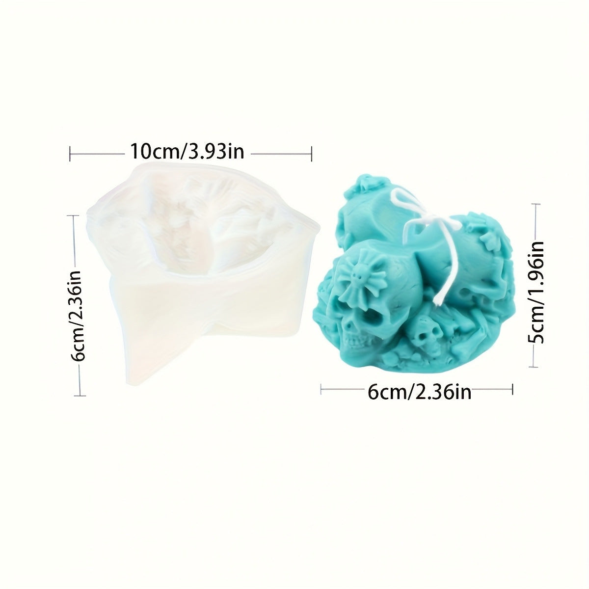 Skull scented candle silicone mold