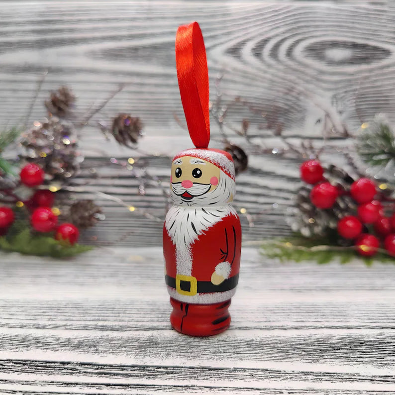 Interesting Santa Claus wooden pendant