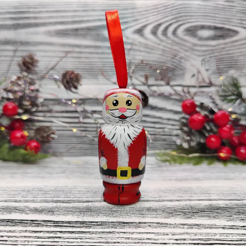 Interesting Santa Claus wooden pendant