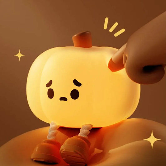 Pumpkin Silicone Night Light Bedroom Sleep Lamp Bedside Pat Lamp