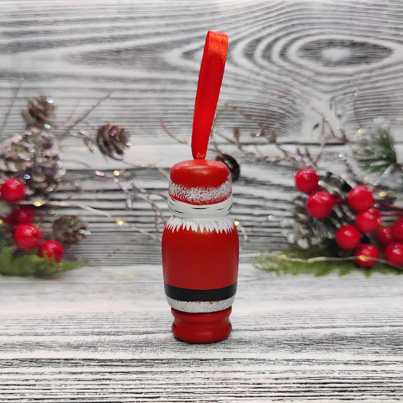 Interesting Santa Claus wooden pendant
