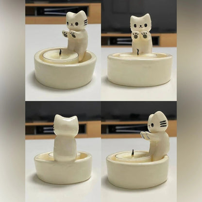 Kitten candle holder