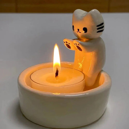 Kitten candle holder