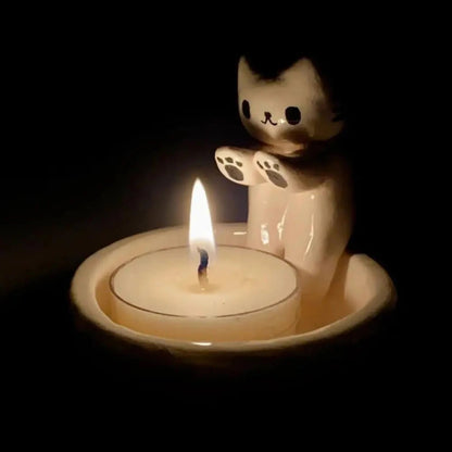 Kitten candle holder