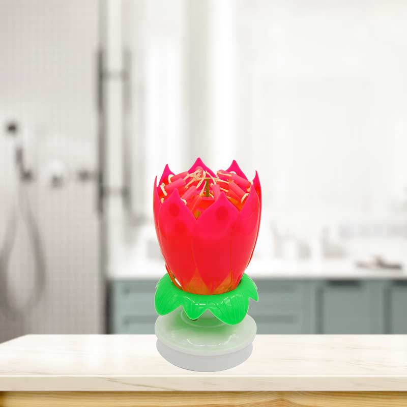 14 double-layer rotating lotus music candles