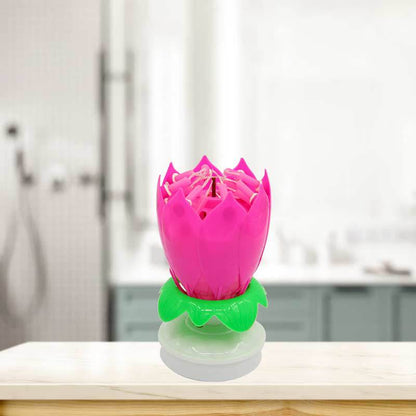 14 double-layer rotating lotus music candles