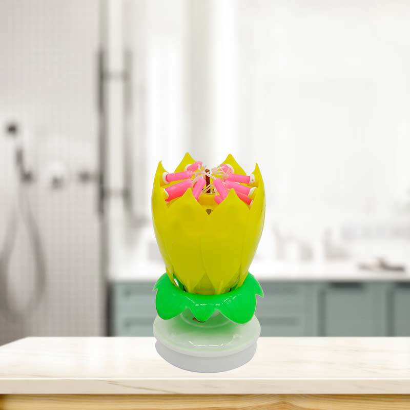 14 double-layer rotating lotus music candles