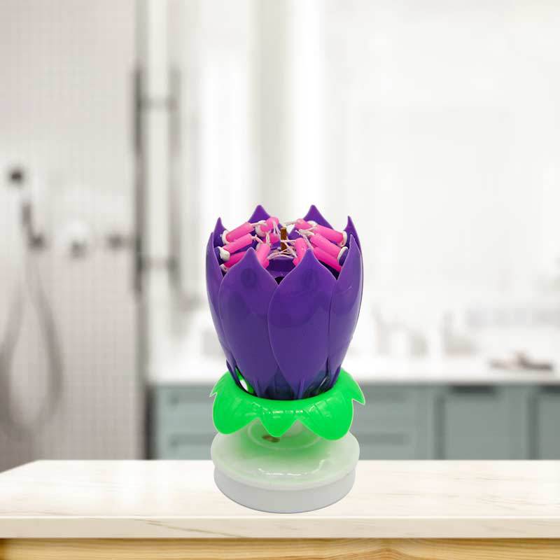 14 double-layer rotating lotus music candles