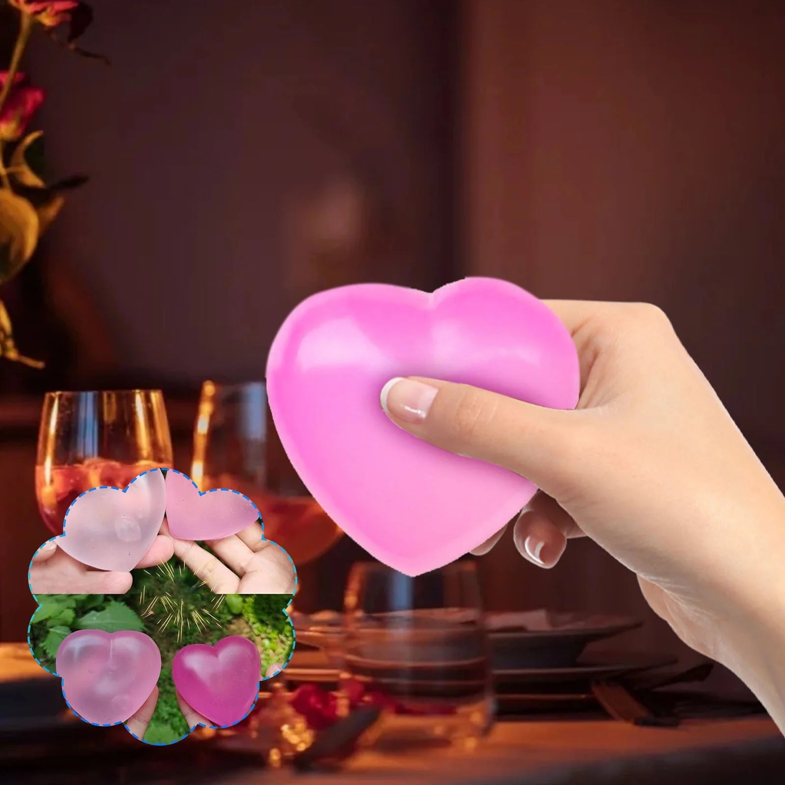 Romantic heart-shaped color-changing stress relief ball