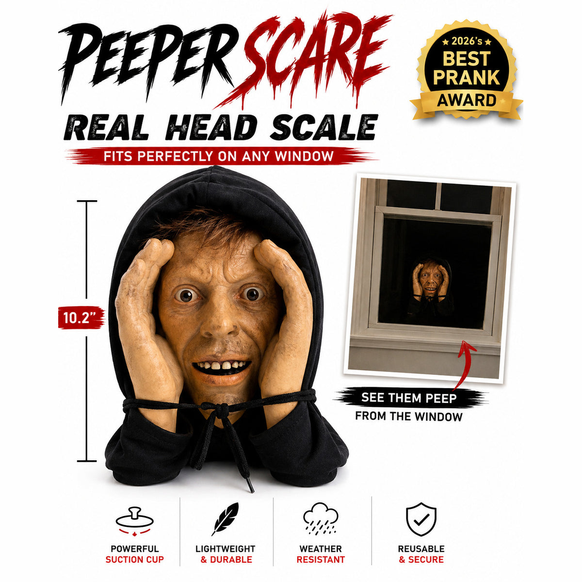 Peeper Scare Window Prank Halloween Decoratio
