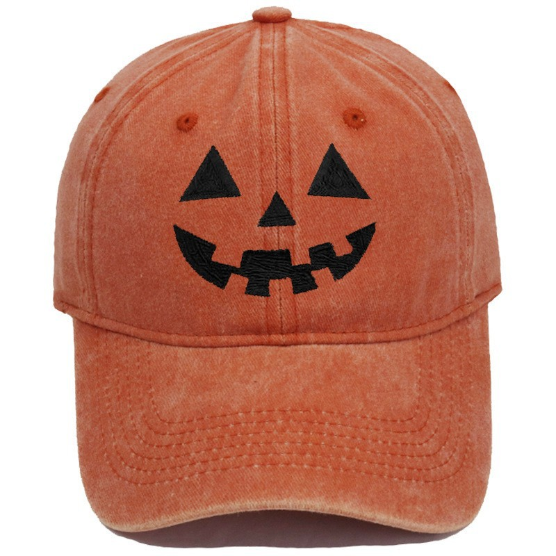 Jack O Lantern Washed Baseball Cap