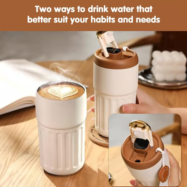 Led Temperature Display Coffee Mug Stainless Steel Thermos