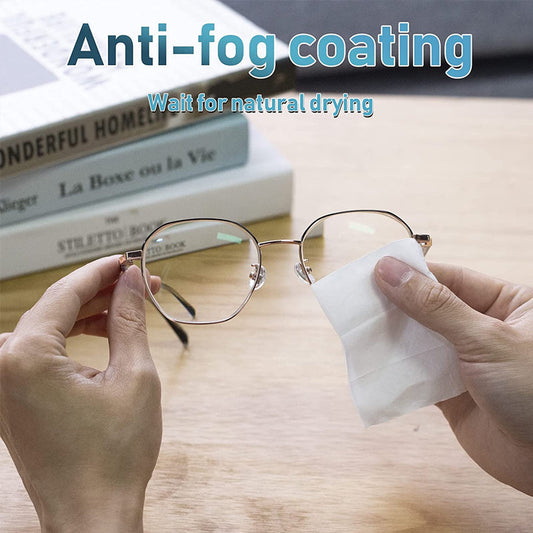 Anti-fog wipes for glasses