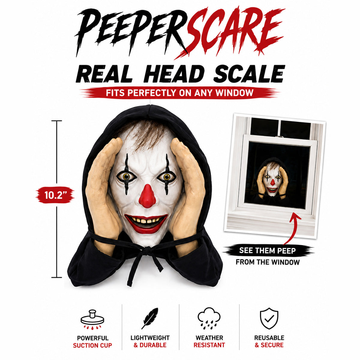 Peeper Scare Window Prank Halloween Decoratio