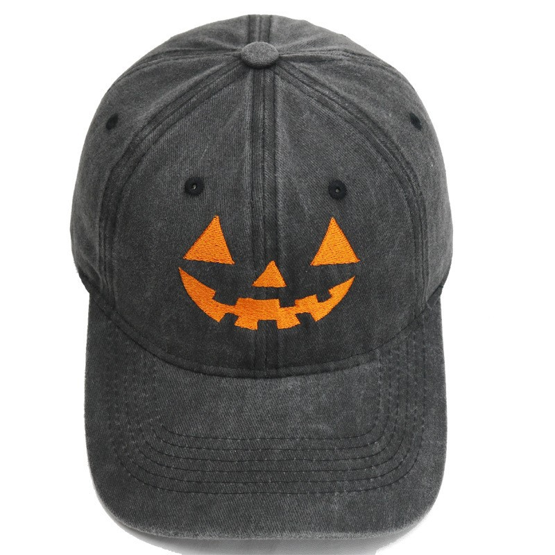 Jack O Lantern Washed Baseball Cap