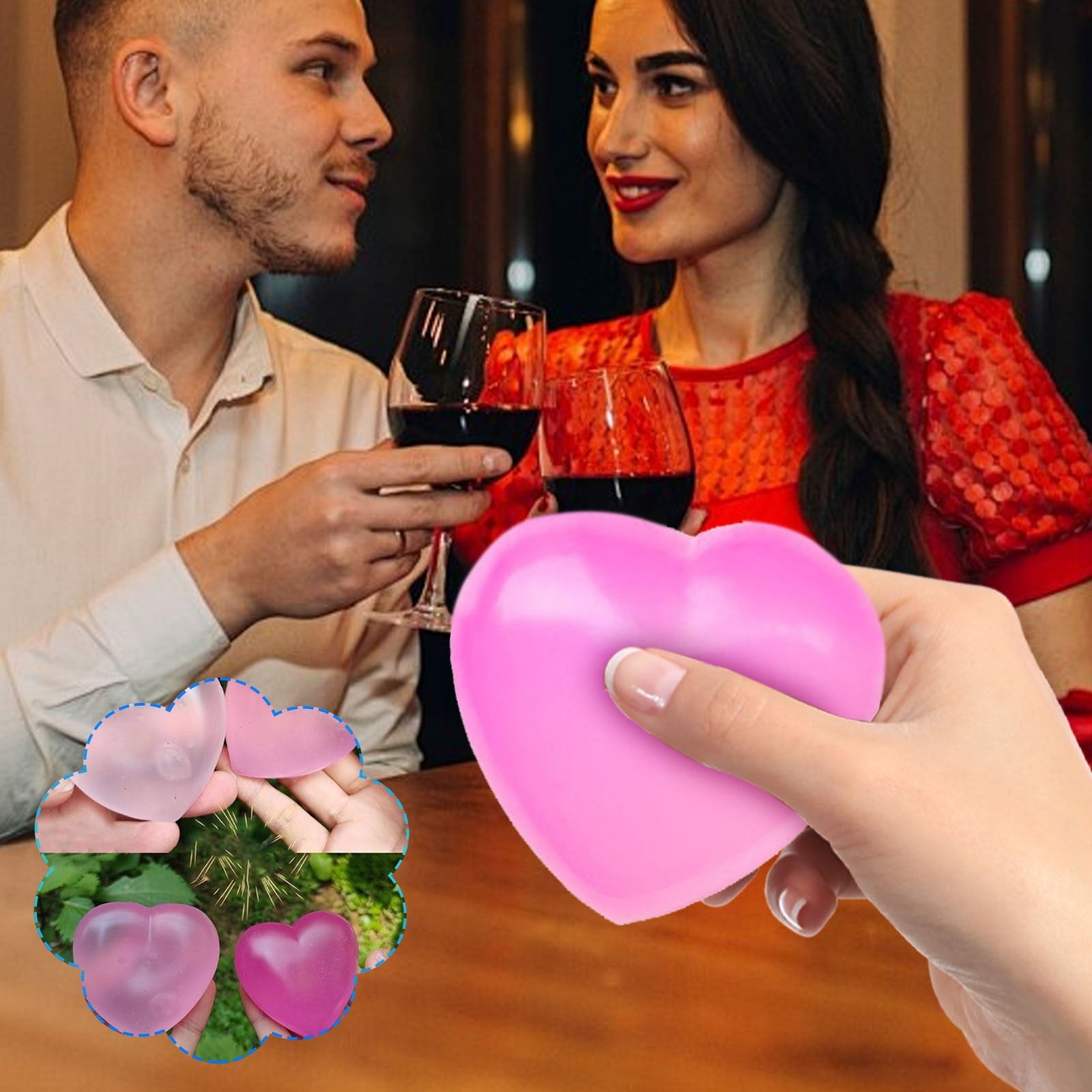 Romantic heart-shaped color-changing stress relief ball