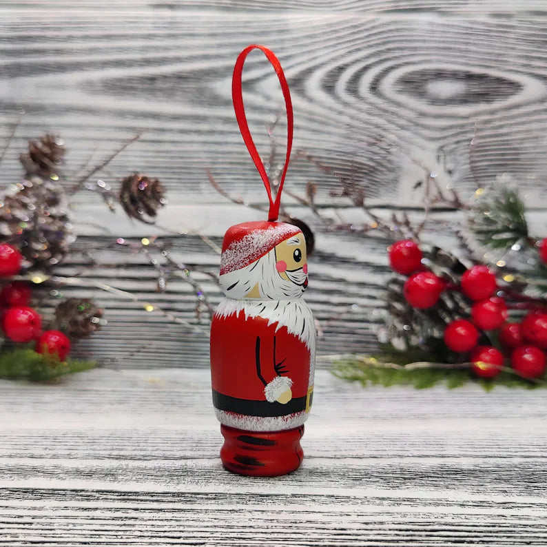 Interesting Santa Claus wooden pendant