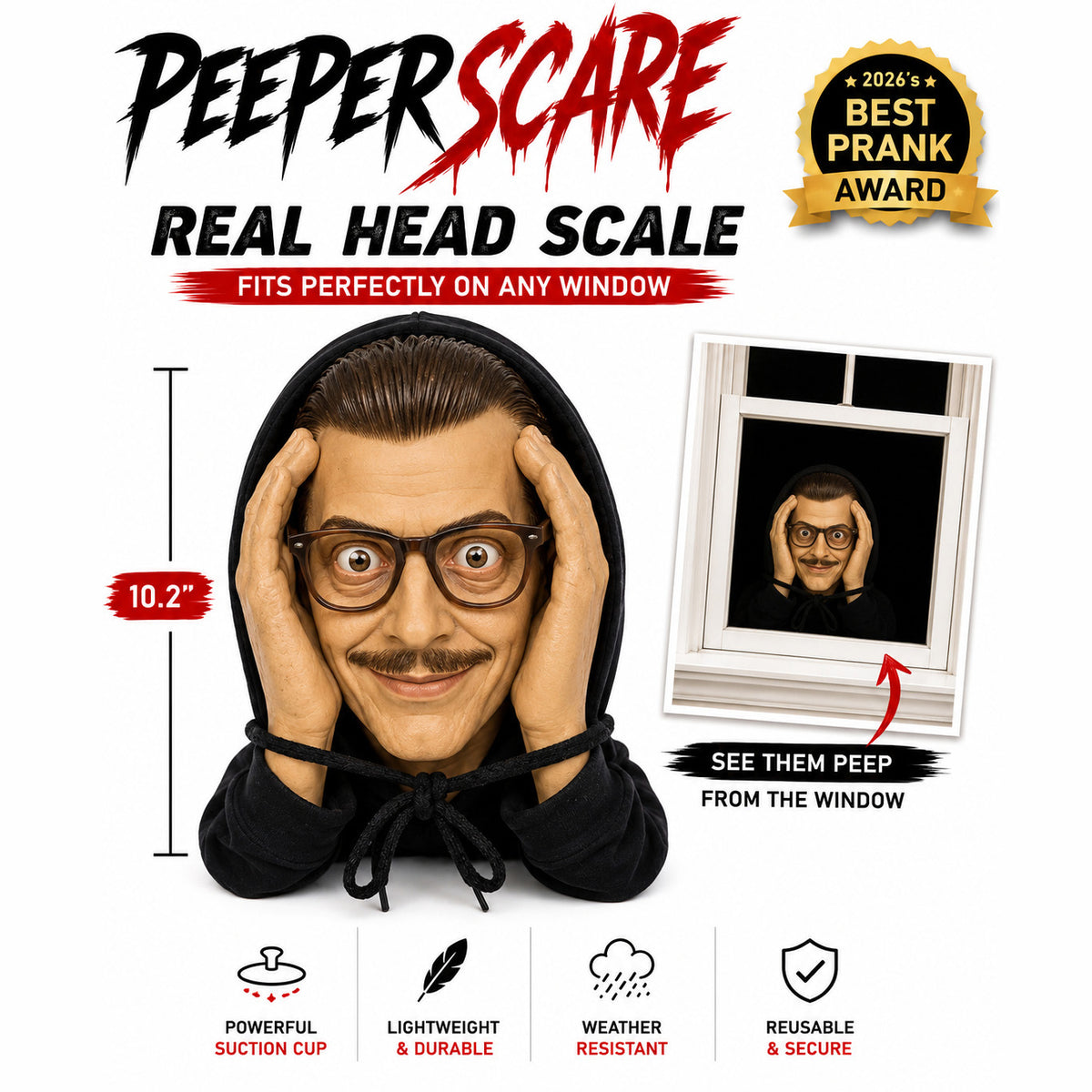 Peeper Scare Window Prank Halloween Decoratio