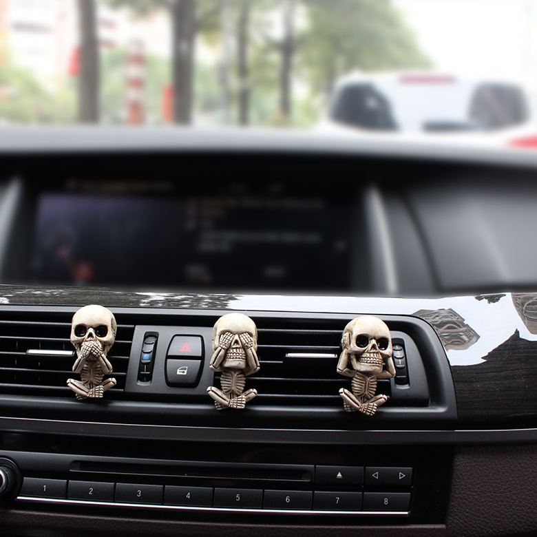 Gothic Skull Car Air Freshener Vent Clip