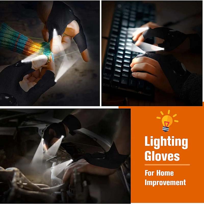 Outdoor lighted gloves