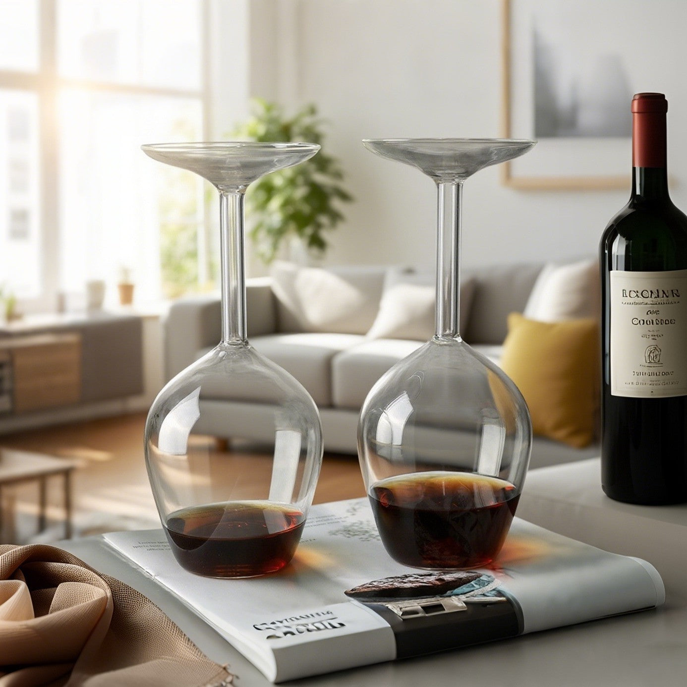 Inverted wine glass