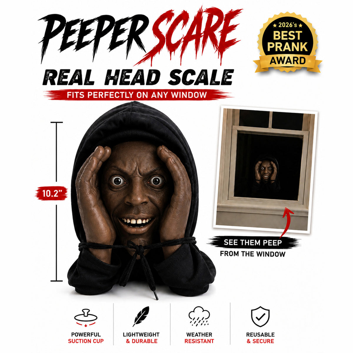 Peeper Scare Window Prank Halloween Decoratio