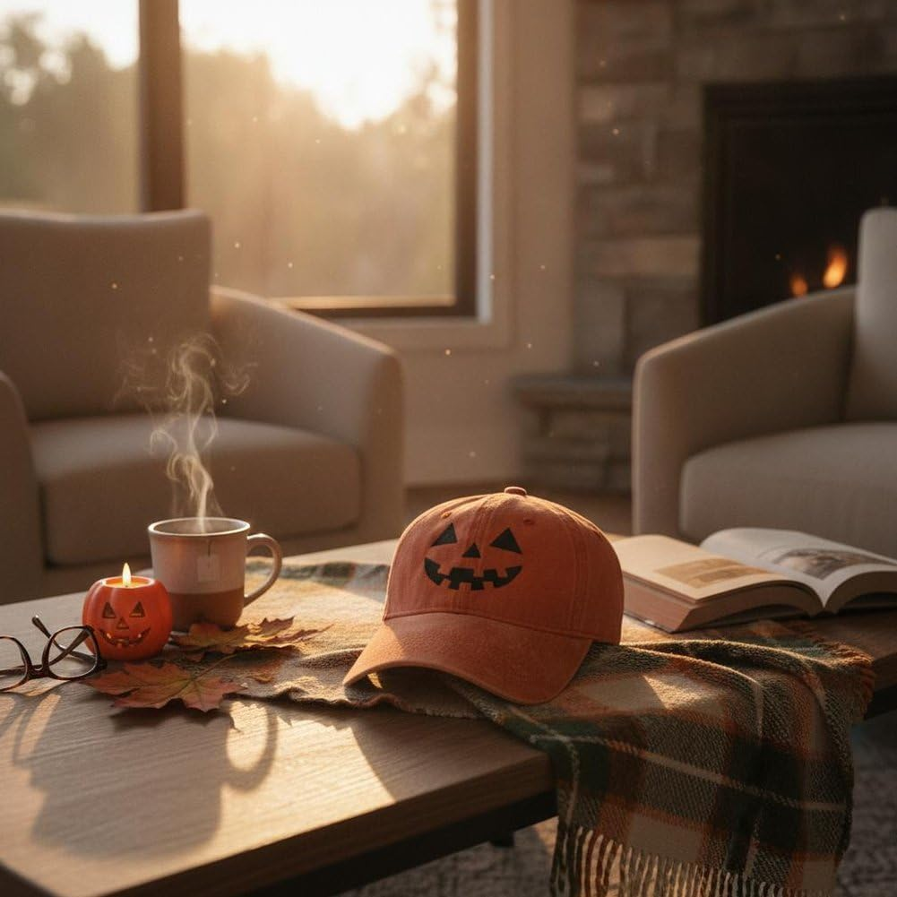 Jack O Lantern Washed Baseball Cap
