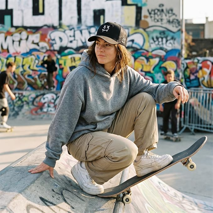 Square Drip Smiley Face Mesh Trucker Cap