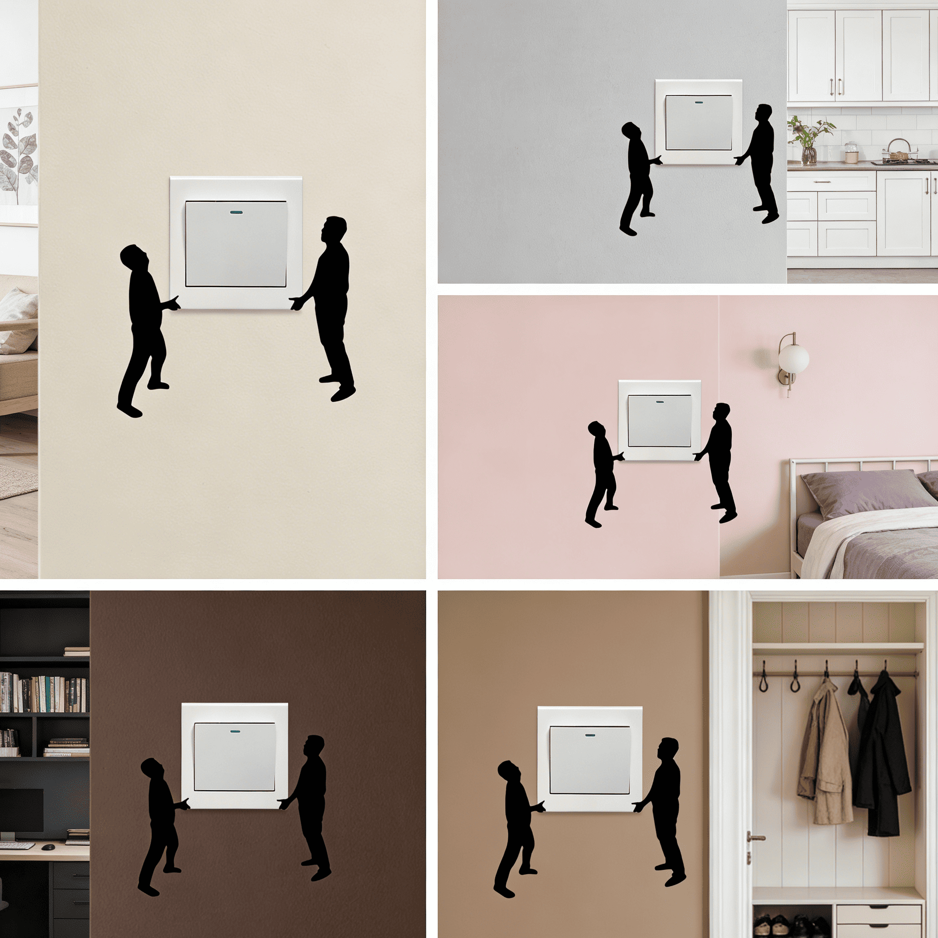 Funny character switch decoration sticker