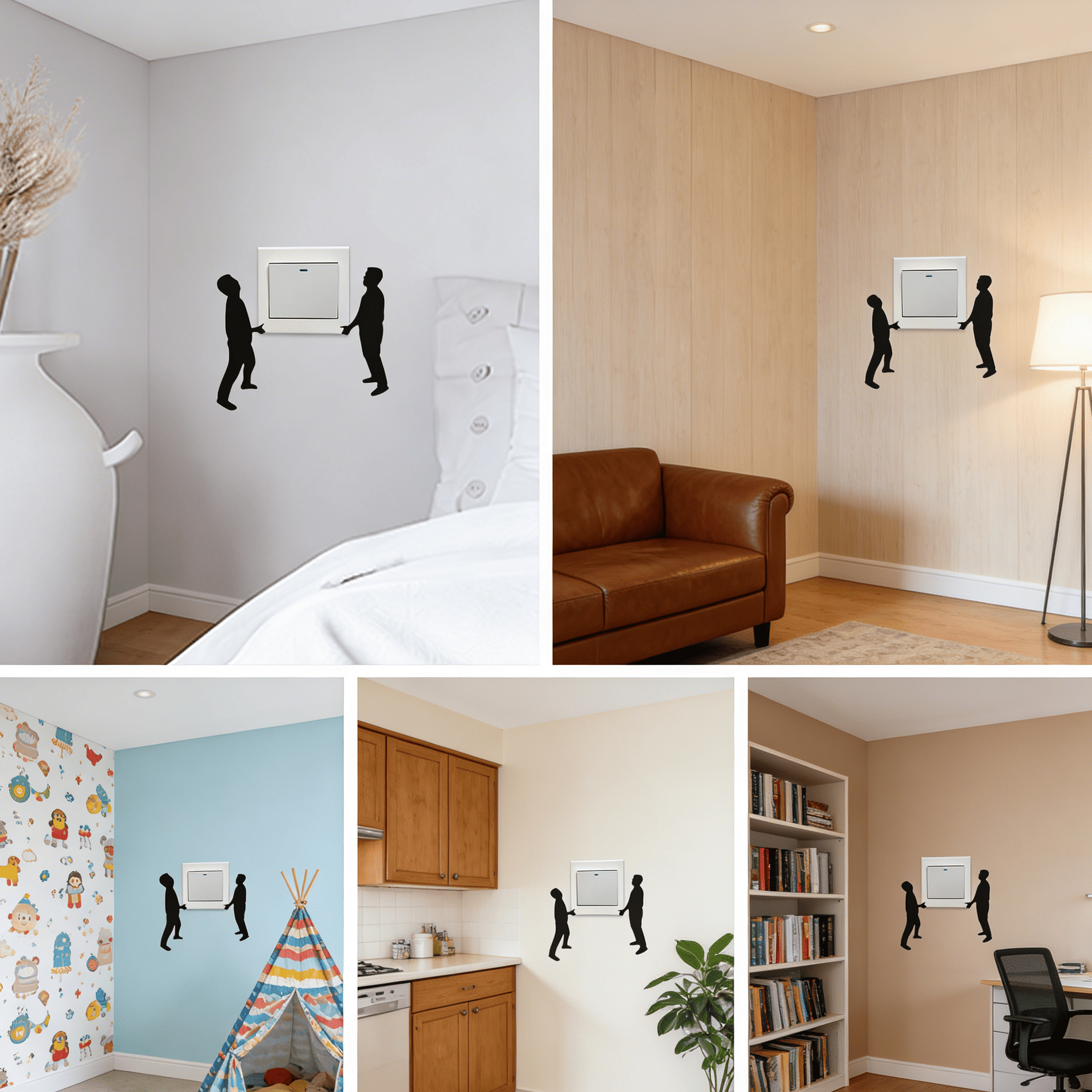 Funny character switch decoration sticker