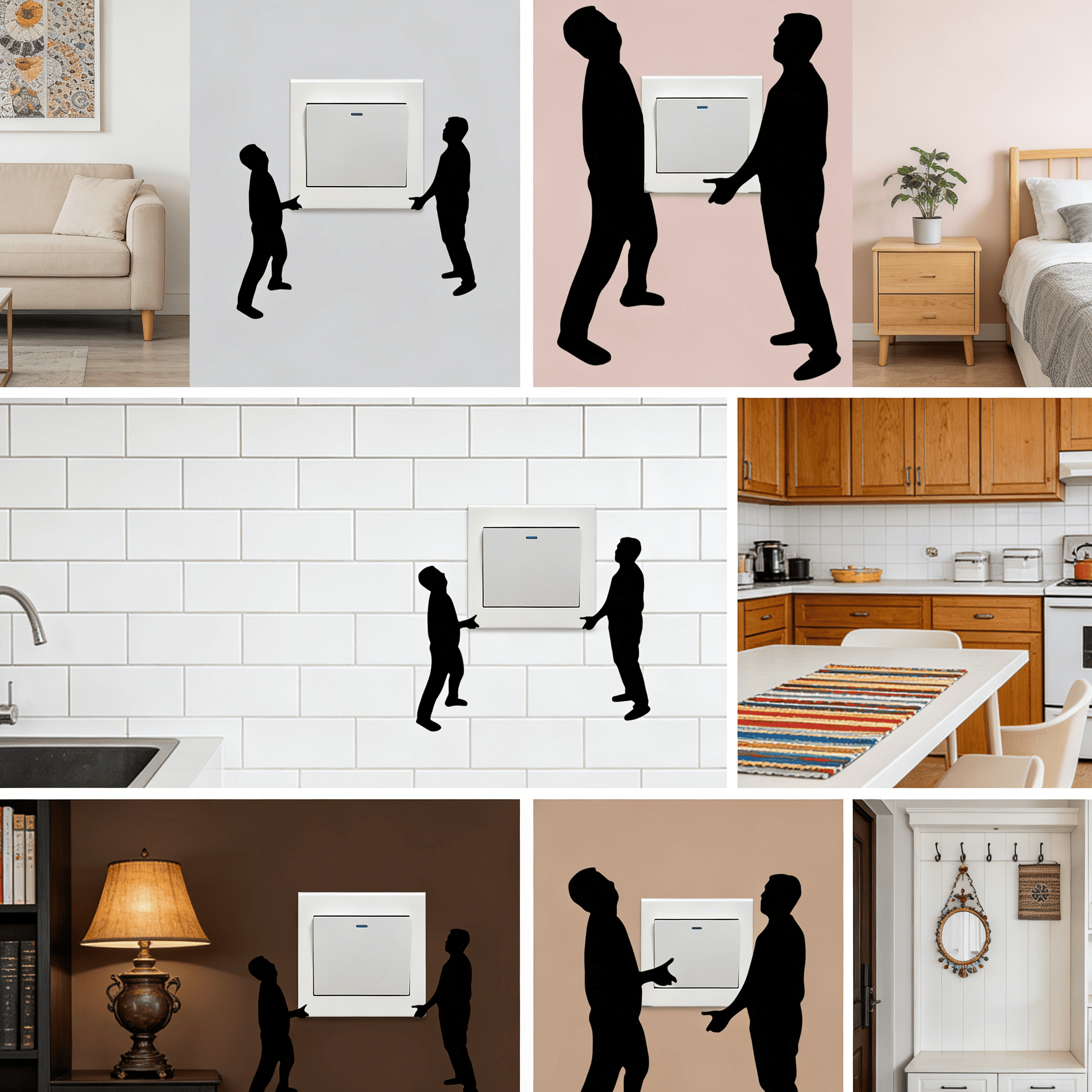 Funny character switch decoration sticker
