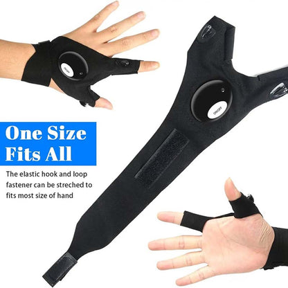 Outdoor lighted gloves