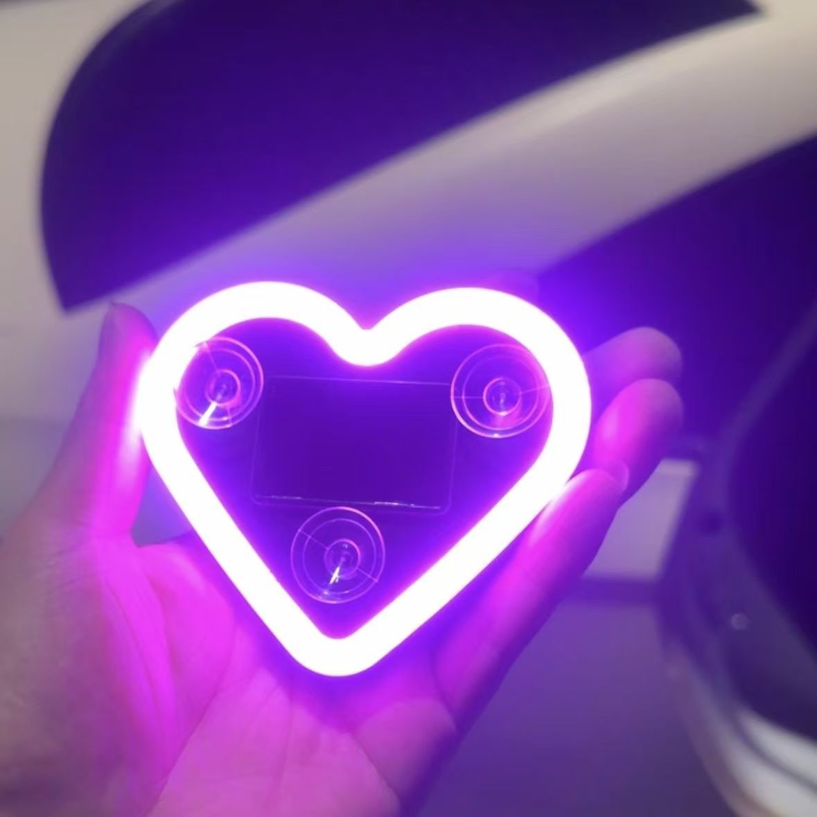 Solar-powered heart-shaped LED neon light