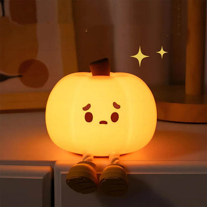 Pumpkin Silicone Night Light Bedroom Sleep Lamp Bedside Pat Lamp