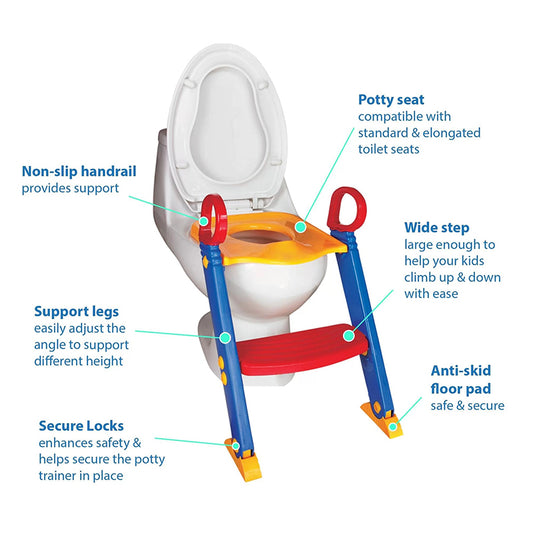 Foldable auxiliary toilet ladder