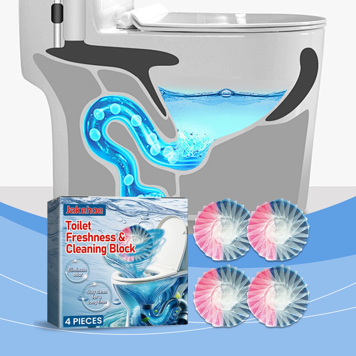 Toilet freshening cleaning block