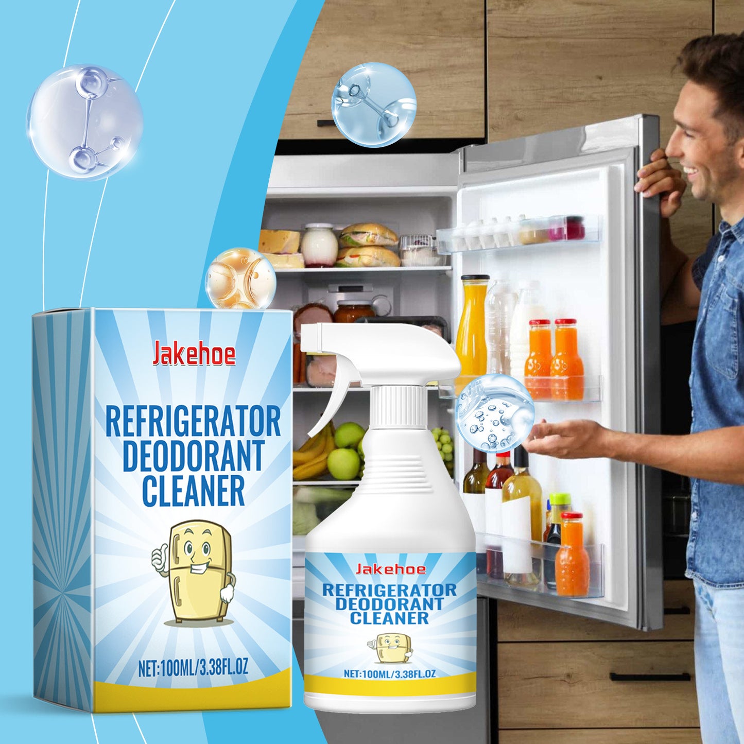 Refrigerator deodorizing cleaner