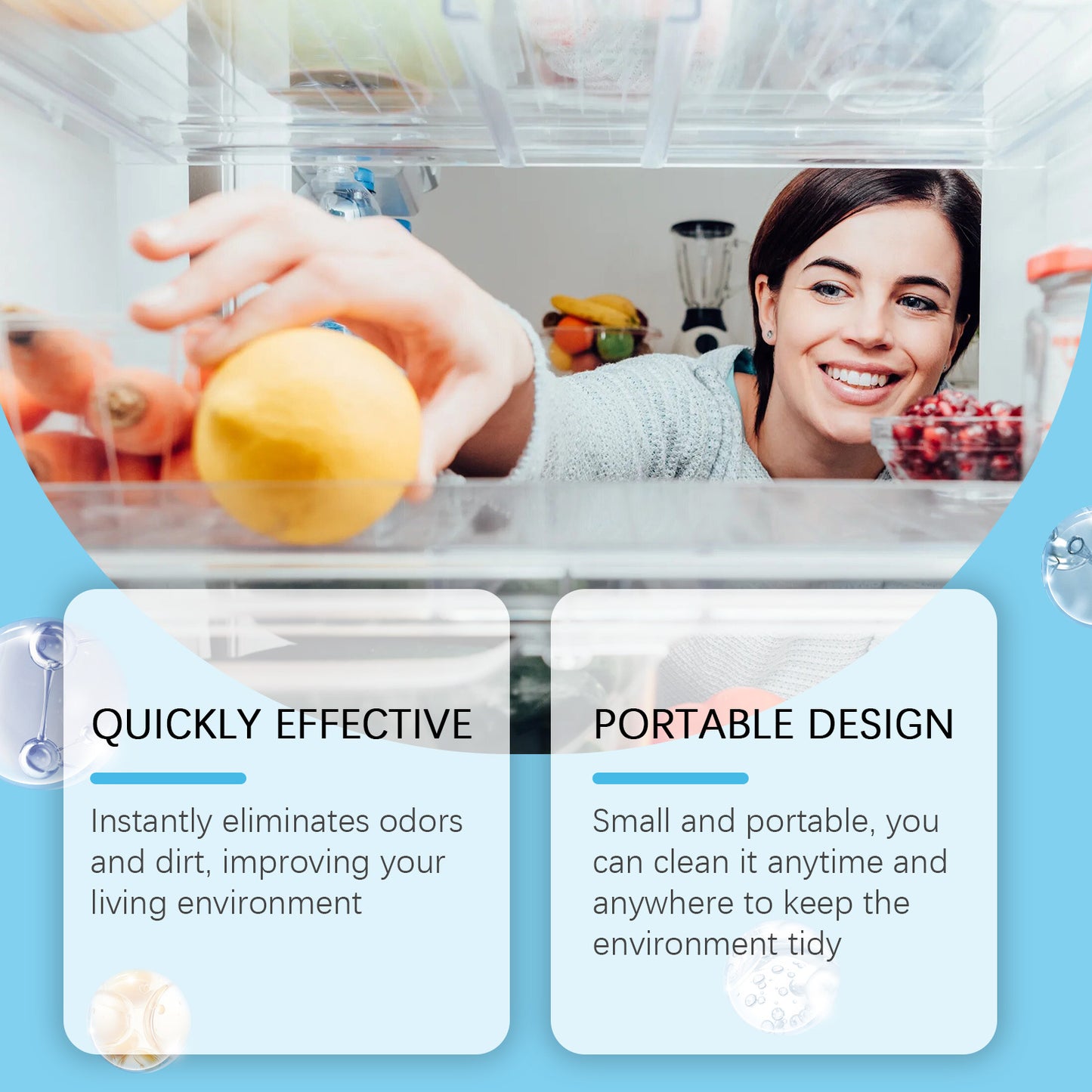 Refrigerator deodorizing cleaner