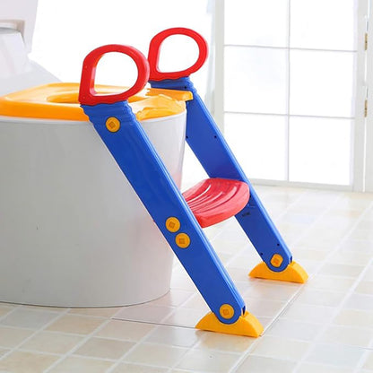 Foldable auxiliary toilet ladder